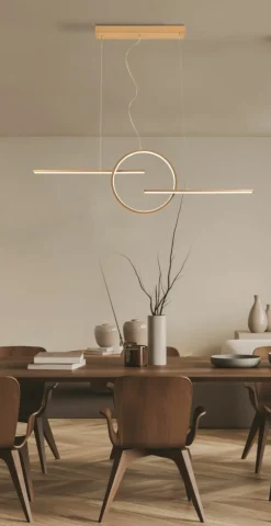 Sklep Kaja Złota, geometryczna lampa LED nad wyspę kuchenną AZ5258 LAUREN | Kaja złotopiaskowane Cheap