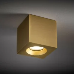 Sklep Kaja Złota kostka natynkowa spot do salonu 8,5x8,5cm 10720 PARANA | Kaja* Lampy Do Łazienki