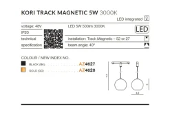 Sklep Kaja Złota kula LED do szyny 1-fazowej magnetycznej AZ4628 z serii KO* Szynoprzewody Podtynkowe|Szynoprzewody Natynkowe