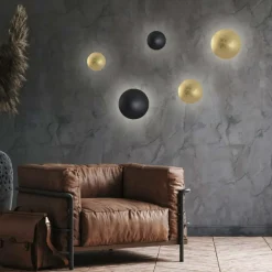 Sklep Kaja Złota lampa ścienna ⌀26cm LP-8102/1C-18W GD PLATILLO | Kaja* Lampy Led|Plafony Nowoczesne