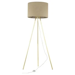 Sklep Kaja Złota lampa podłogowa z abażurem TK 16036 UMBERTO LINEN GOLD | Kaja* Lampy Podłogowe Z Abażurem|Tradycyjne Lampy Podłogowe