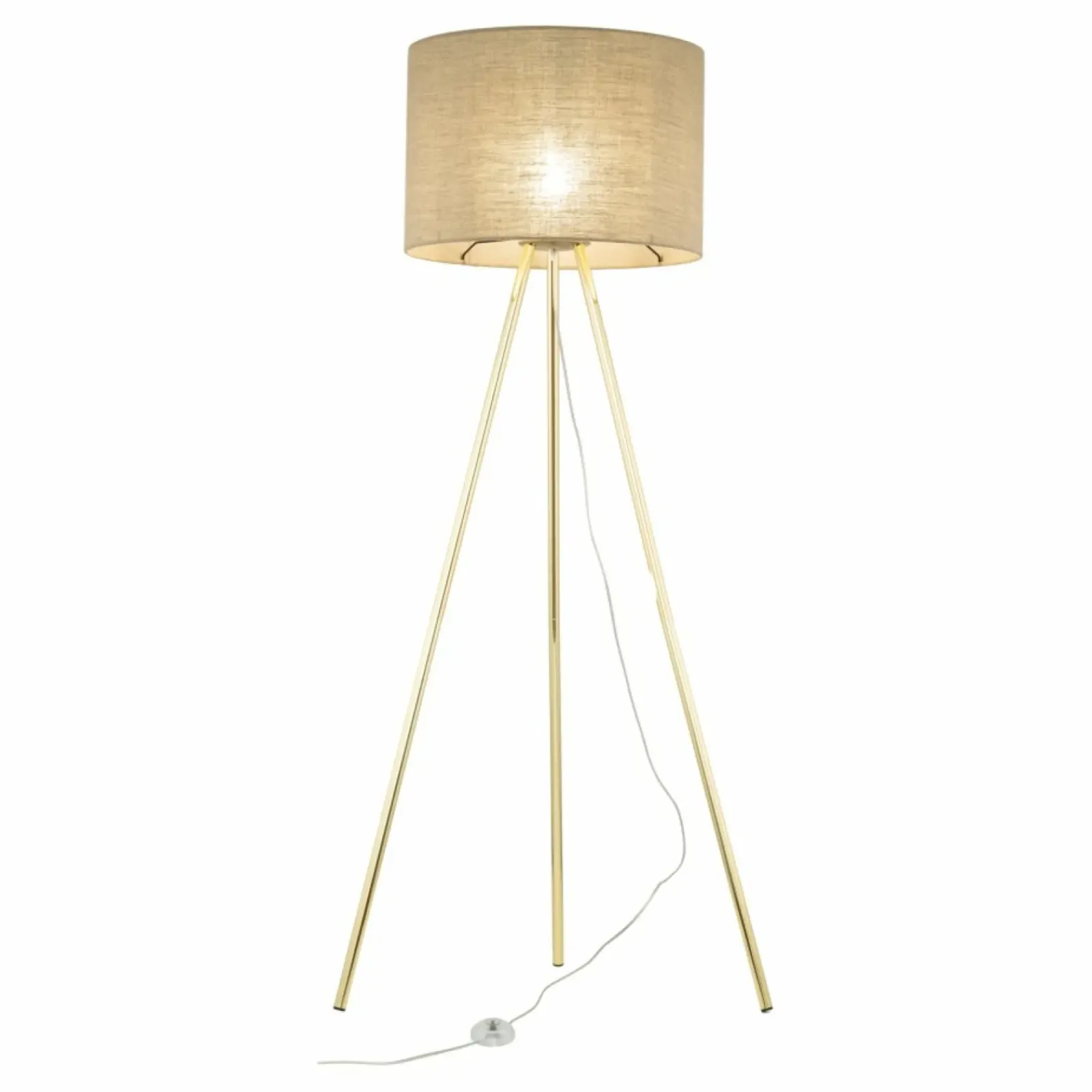 Sklep Kaja Złota lampa podłogowa z abażurem TK 16036 UMBERTO LINEN GOLD | Kaja* Lampy Podłogowe Z Abażurem|Tradycyjne Lampy Podłogowe