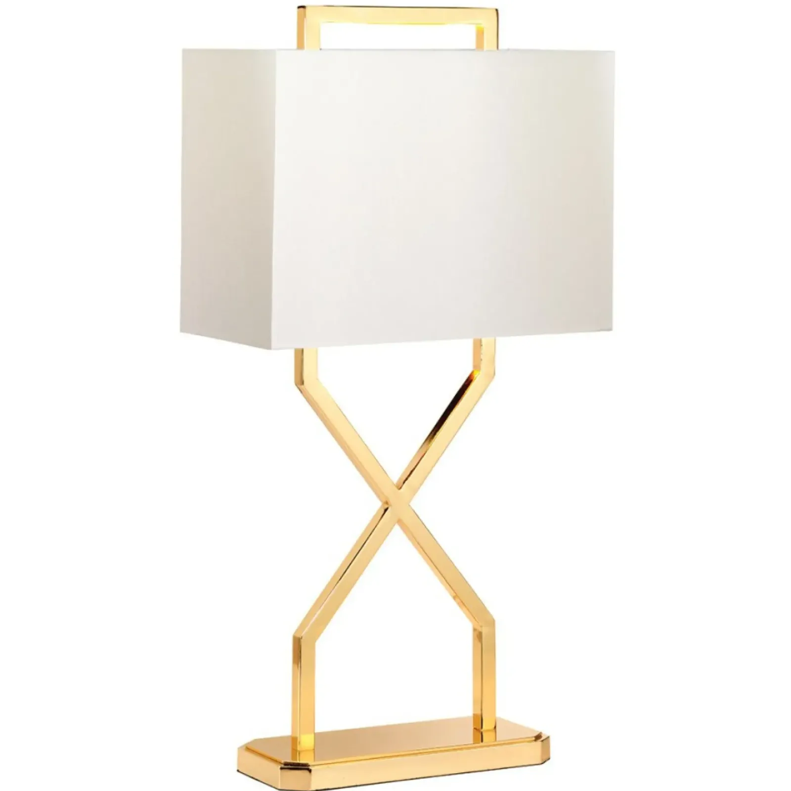 Sklep Kaja Złota lampa stołowa z abażurem CROSS-TL-IVORY z serii CROSS* Lampki Stołowe Z Abażurem|Tradycyjne Lampki Stołowe