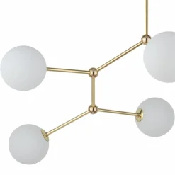 Sklep Kaja Złota lampa sufitowa z 6 białymi kloszami, do salonu TK 3532 - FAIRY Sale