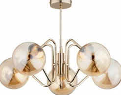 Sklep Kaja Złota lampa sufitowa z bursztynowymi kulami AL 28685 YUMA | Kaja Store
