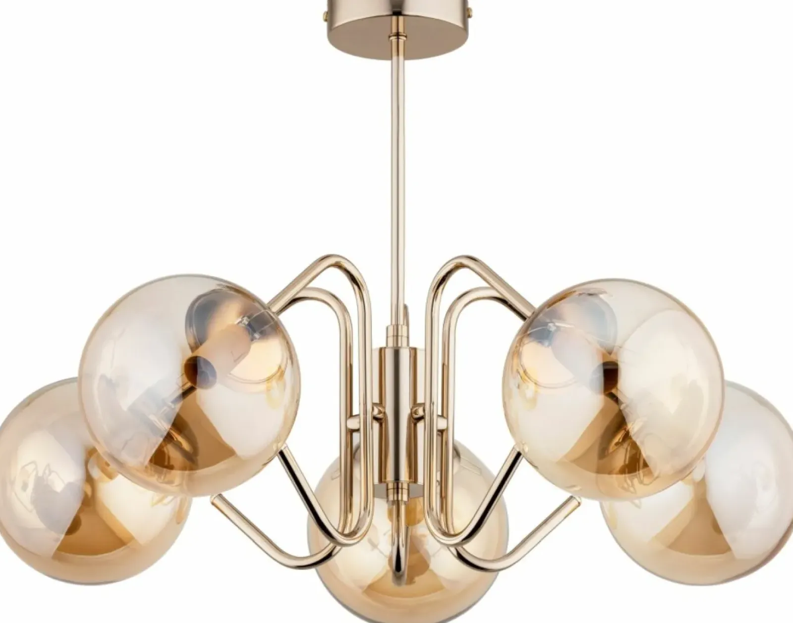 Sklep Kaja Złota lampa sufitowa z bursztynowymi kulami AL 28685 YUMA | Kaja Store
