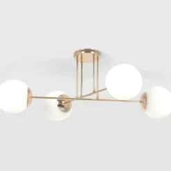 Sklep Kaja Złota lampa sufitowa z czterema białymi kloszami K-5403 z serii LUMIA Clearance