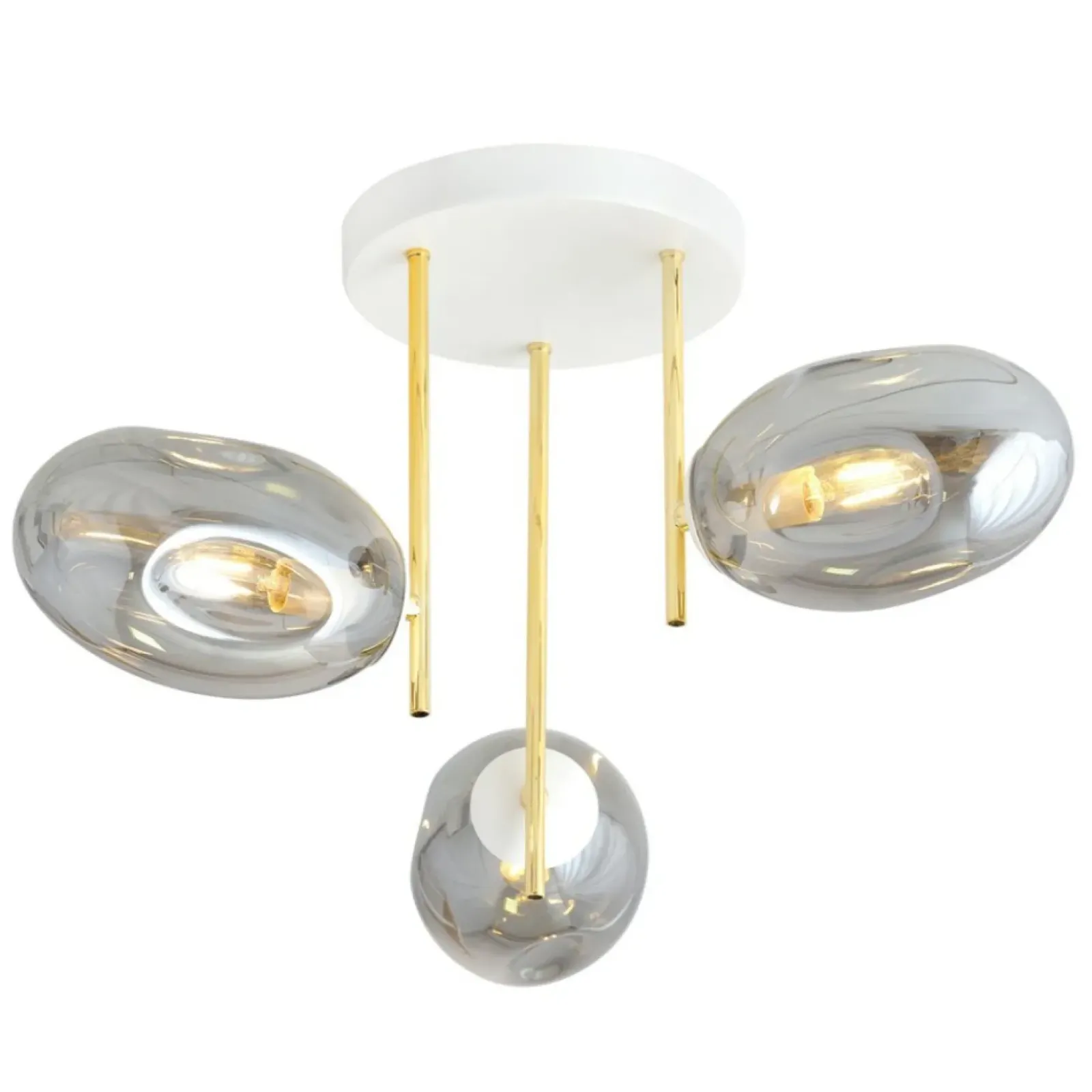 Sklep Kaja Złota lampa sufitowa z dekoracyjnymi kloszami 1277/3 z serii ARGO Outlet