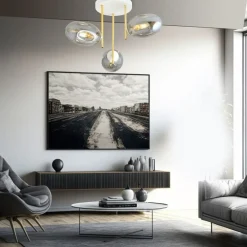 Sklep Kaja Złota lampa sufitowa z dekoracyjnymi kloszami 1277/3 z serii ARGO Outlet