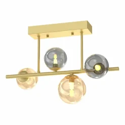 Sklep Kaja Złota lampa sufitowa z kolorowymi kloszami MX5918-4-EGN VILLA | Kaja Clearance