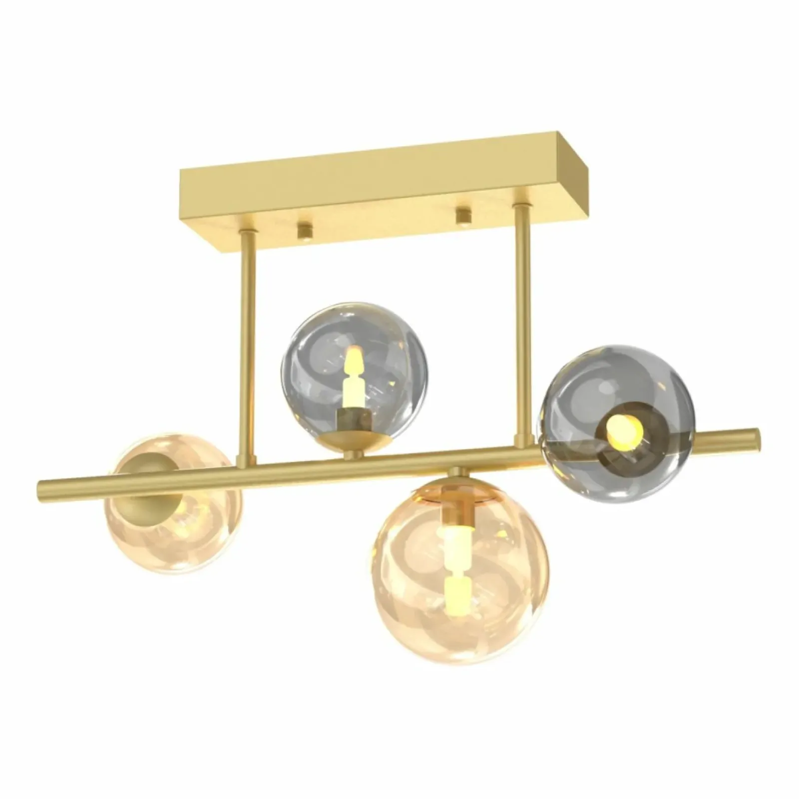 Sklep Kaja Złota lampa sufitowa z kolorowymi kloszami MX5918-4-EGN VILLA | Kaja Clearance