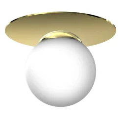 Sklep Kaja Złota lampa sufitowa z mlecznym kloszem MLP7968 z serii PLATO | Kaja Oświetlenie Sale