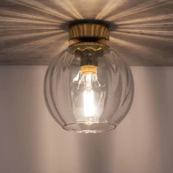 Sklep Kaja Złota lampa sufitowa z okrągłym kloszem TK 4740 z serii DEVI | Kaja* Plafony Nowoczesne