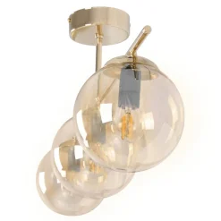 Sklep Kaja Złota lampa sufitowa z trzema miodowymi kloszami K-5412 z serii GRAND Best