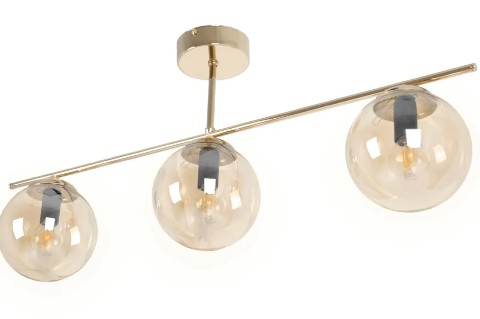 Sklep Kaja Złota lampa sufitowa z trzema miodowymi kloszami K-5412 z serii GRAND Best