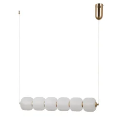 Sklep Kaja Złota lampa wisząca do jadalni PND-34362-6H-HBR-OPAL z serii GANTI Shop