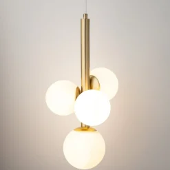 Sklep Kaja Złota lampa wisząca do pokoju dziennego SIG 40780 z serii PERLA LUX Store