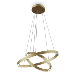Sklep Kaja Złota lampa wisząca, dwa ledowe ringi MOD058PL-L55BS3K z serii RIM Flash Sale
