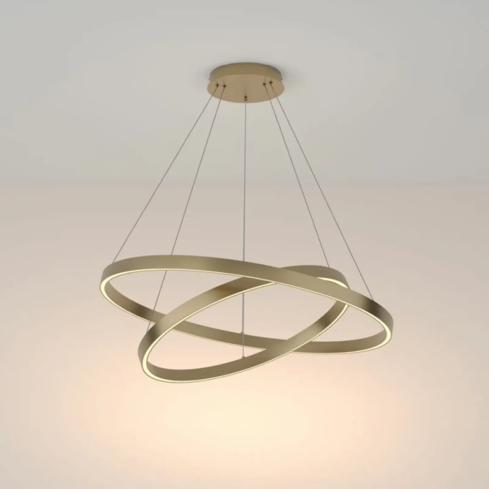 Sklep Kaja Złota lampa wisząca, dwa okręgi LED 88W MOD058PL-L74BS3K z serii RIM New