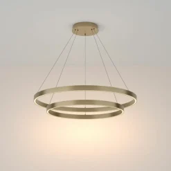 Sklep Kaja Złota lampa wisząca, dwa okręgi LED 88W MOD058PL-L74BS3K z serii RIM New