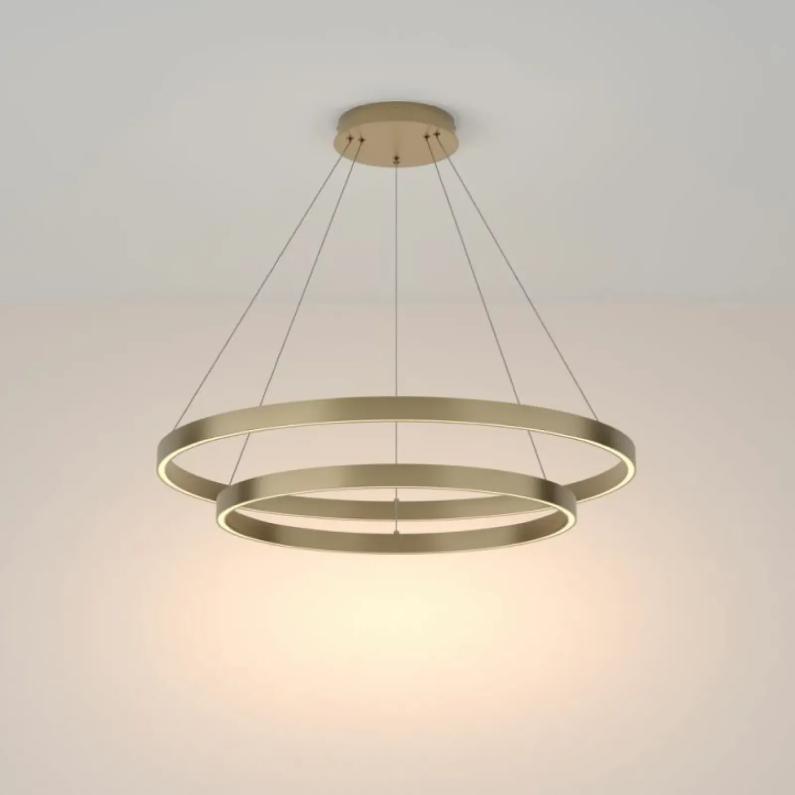 Sklep Kaja Złota lampa wisząca, dwa okręgi LED 88W MOD058PL-L74BS3K z serii RIM New