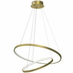 Sklep Kaja Złota lampa wisząca, dwie ledowe obręcze ML7944 ROTONDA | Kaja Cheap