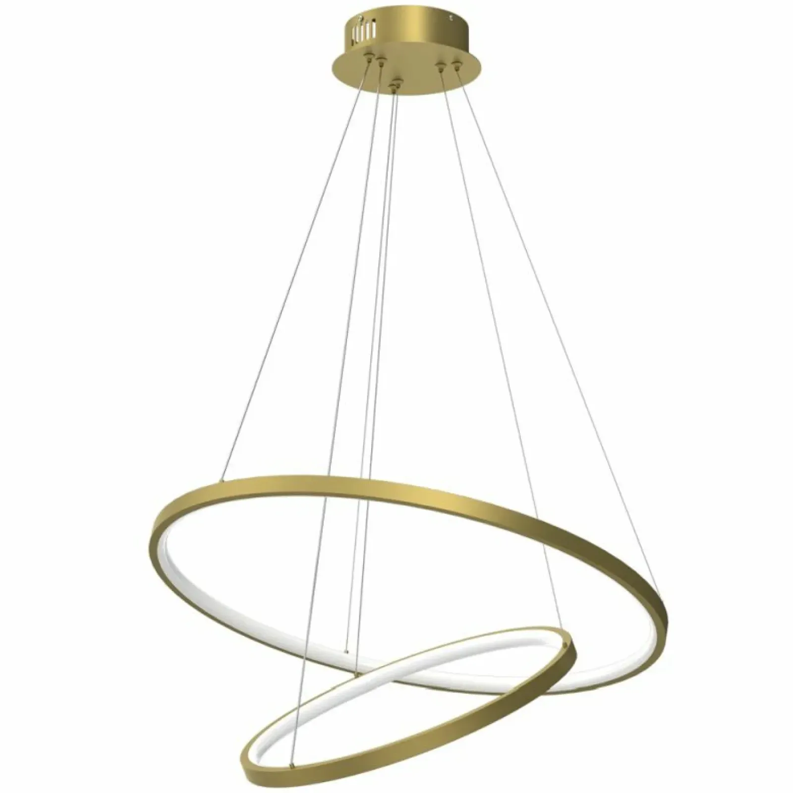 Sklep Kaja Złota lampa wisząca, dwie ledowe obręcze ML7944 ROTONDA | Kaja Cheap