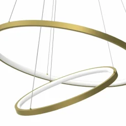 Sklep Kaja Złota lampa wisząca, dwie ledowe obręcze ML7944 ROTONDA | Kaja Cheap
