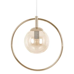 Sklep Kaja Złota lampa wisząca, geometryczna, z obręczą K-5395 z serii SVEN* Żyrandole Z Kloszami|Żyrandole Nowoczesne
