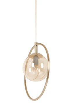 Sklep Kaja Złota lampa wisząca, geometryczna, z obręczą K-5395 z serii SVEN* Żyrandole Z Kloszami|Żyrandole Nowoczesne