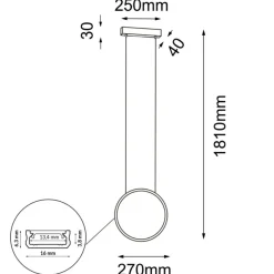 Sklep Kaja Złota lampa wisząca koło LED ⌀27cm 3000K ANT 5316 AGARO | Kaja Outlet
