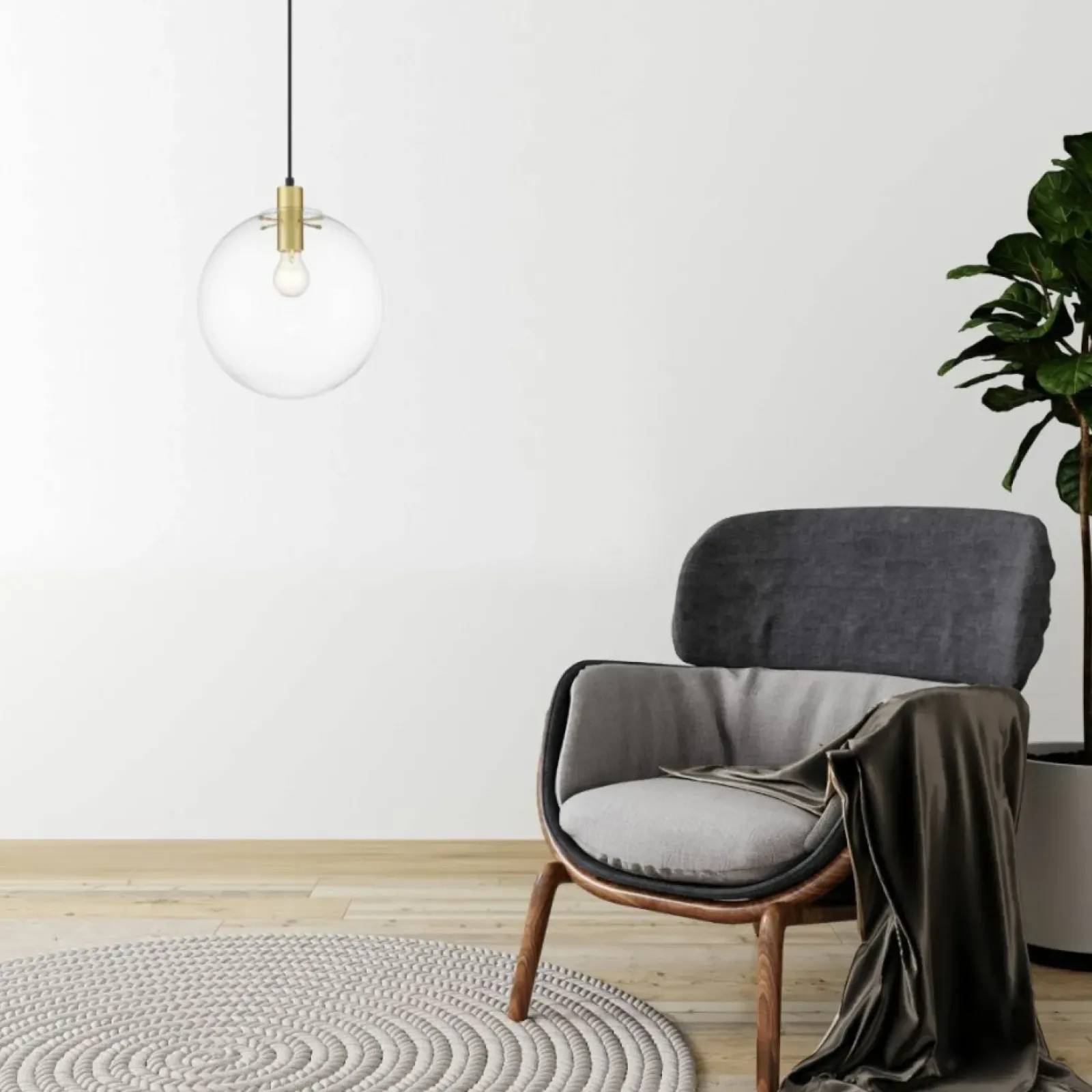 Sklep Kaja Złota lampa wisząca kula ⌀30cm LP-004/1P L GD PUERTO | Kaja Best