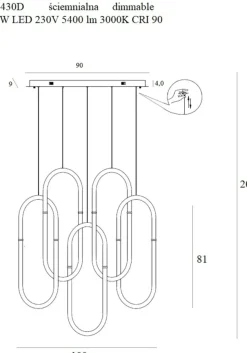 Sklep Kaja Złota lampa wisząca LED ściemnialna MX P0430D OLIVIA | Kaja Cheap