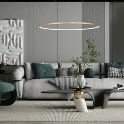 Sklep Kaja Złota lampa wisząca, ledowa, szczelność IP44 ML8865 z serii SATURNO | Kaja Oświe Store