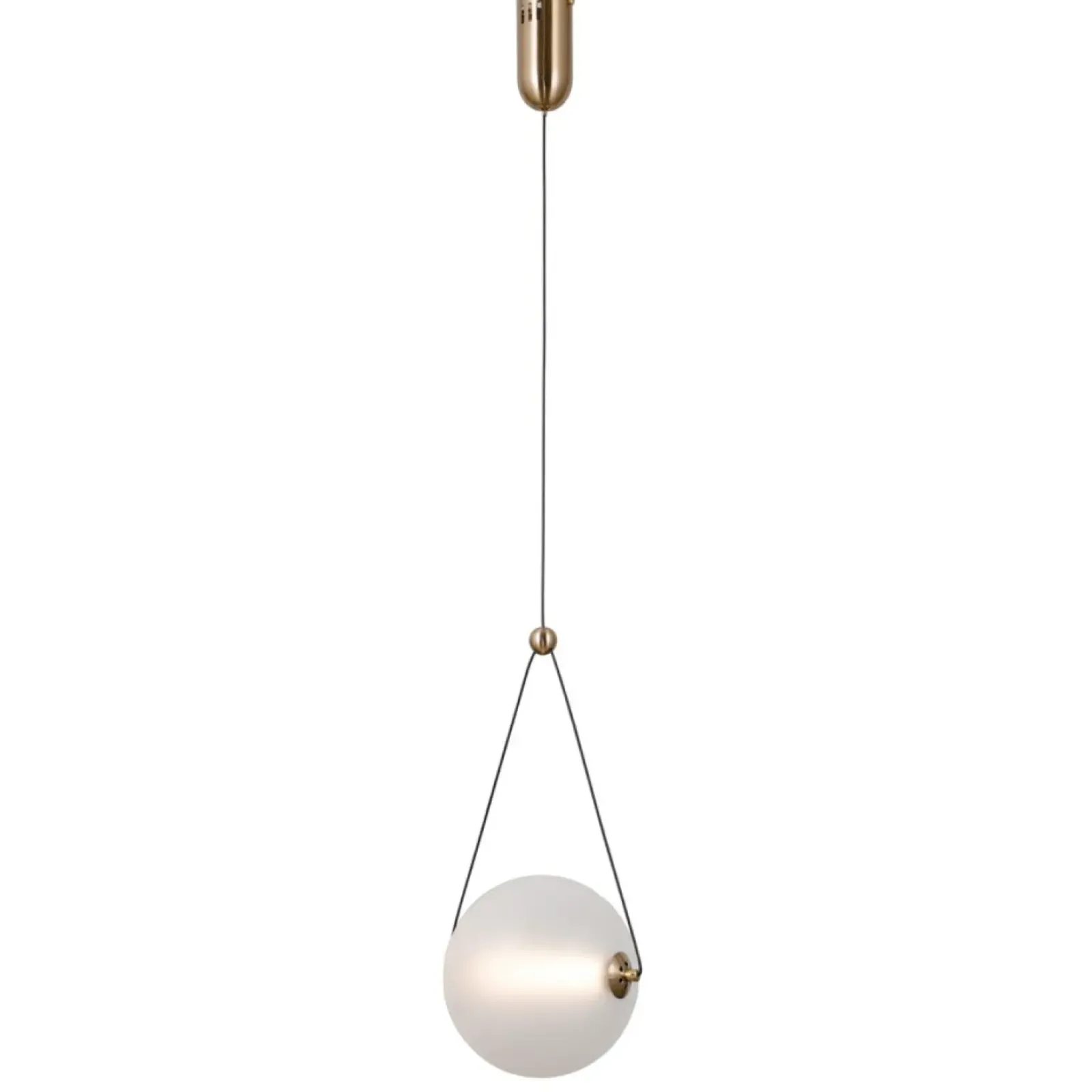 Sklep Kaja Złota lampa wisząca, ledowa PND-34361-M-HBR-OPAL z serii RASTIA New
