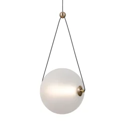 Sklep Kaja Złota lampa wisząca, ledowa PND-34361-M-HBR-OPAL z serii RASTIA New