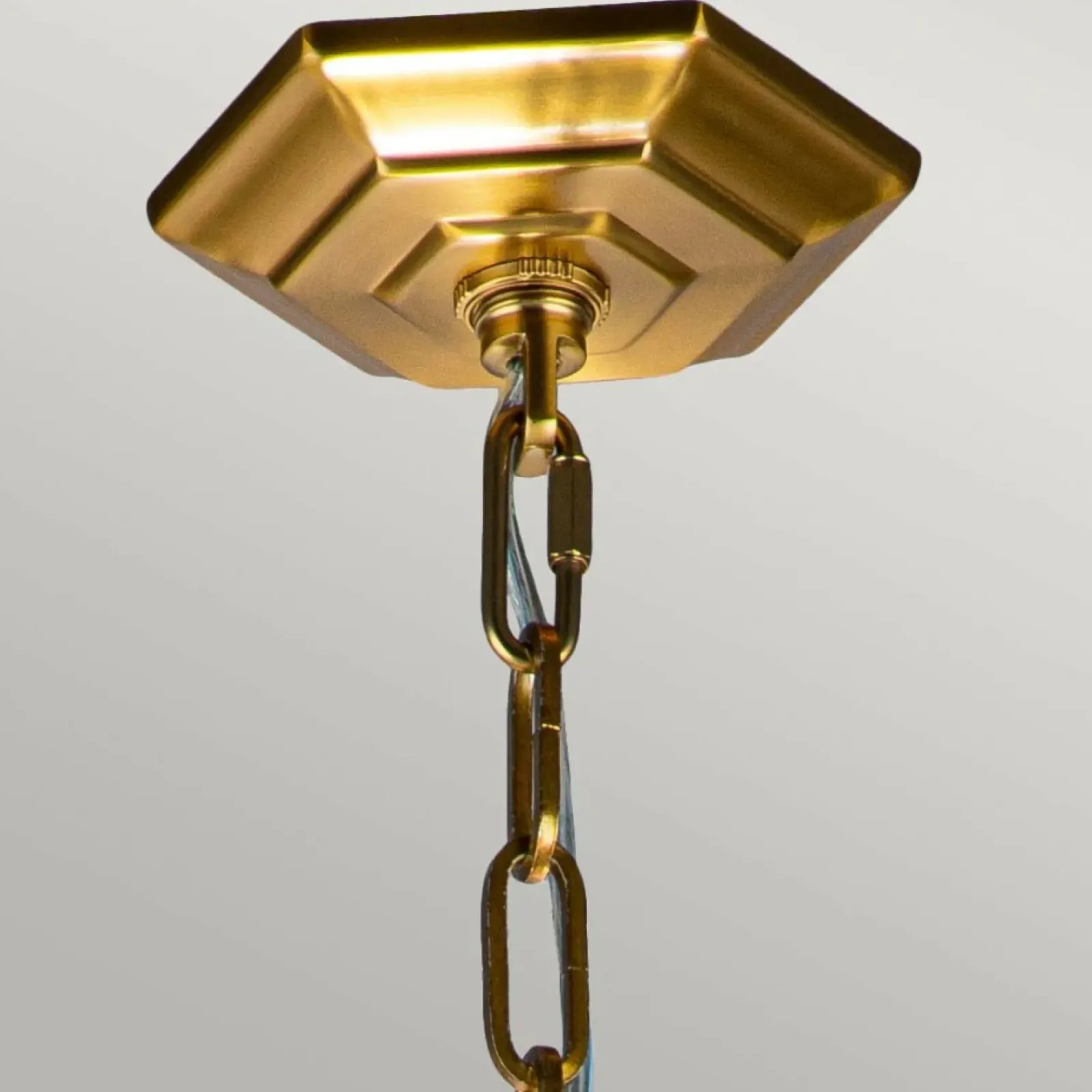 Sklep Kaja Złota lampa wisząca na łańcuchu FE-CORINNE-3P-M-BB z serii CORINNE* Randole Tradycyjne