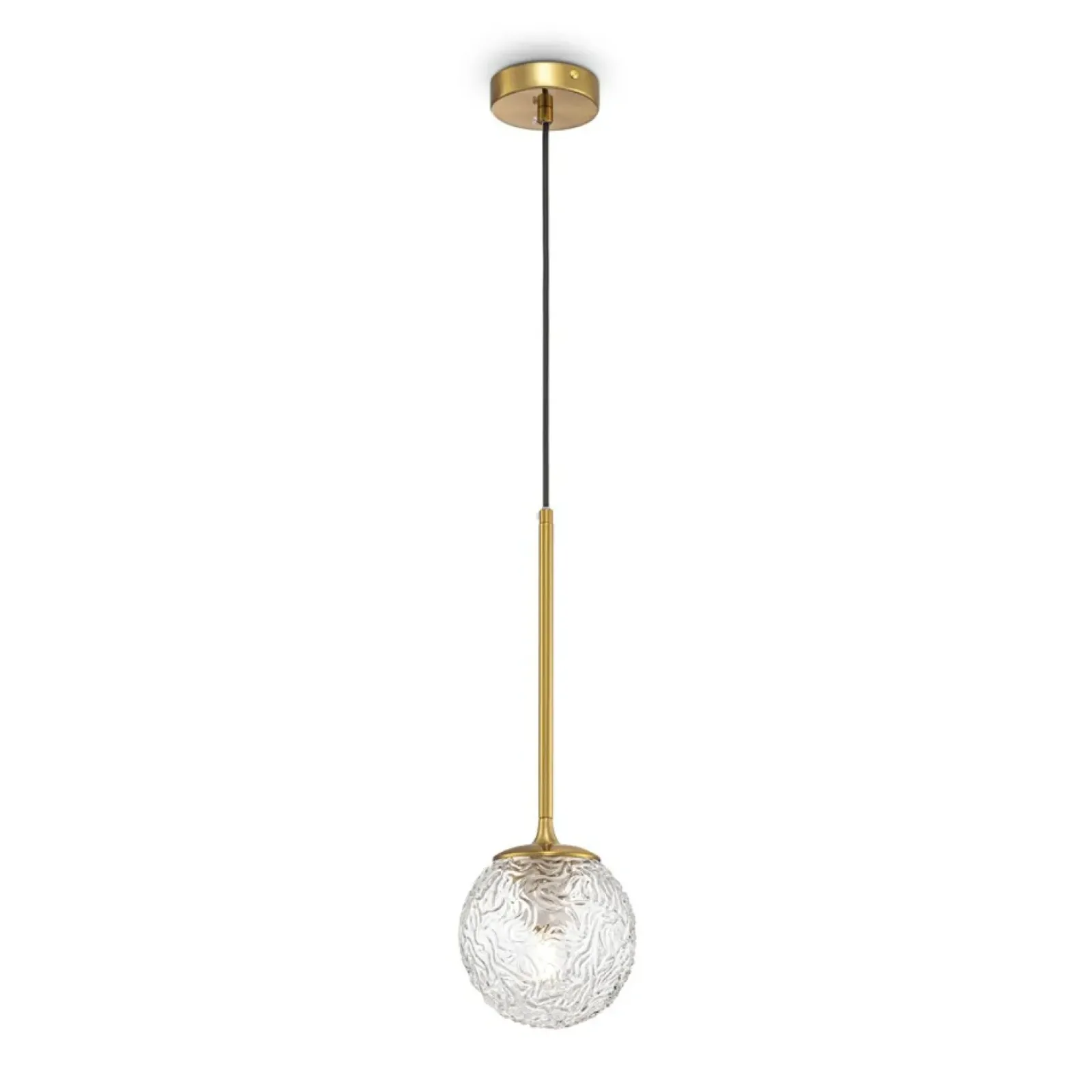 Sklep Kaja Złota lampa wisząca, przezroczysty klosz MOD061PL-01BS1 z serii LIGERO mosiądz Outlet