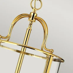 Sklep Kaja Złota lampa wisząca, szklany klosz HK-GENTRY-P-L-PB z serii GENTRY* Randole Tradycyjne