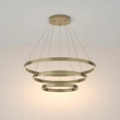 Sklep Kaja Złota lampa wisząca, trzy ledowe okręgi MOD058PL-L100BS3K z serii RIM Clearance