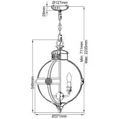 Sklep Kaja Złota lampa wisząca w kształcie kuli FE-ADAMS-3P-BB z serii ADAMS* Randole Tradycyjne