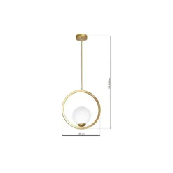 Sklep Kaja Złota lampa wisząca z białym kulistym kloszem MLP5573 z serii VIENNA | Kaja Oświ Store