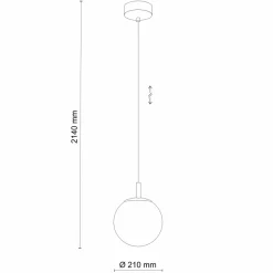 Sklep Kaja Złota lampa wisząca z kulistym kloszem TK 4609 z serii CADIX | Kaja Cheap