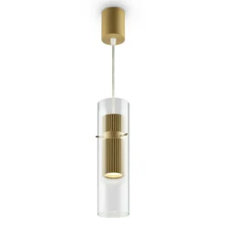 Sklep Kaja Złota lampa wisząca z ryflowaną tubą GU10 MOD326PL-01MG DYNAMICS New