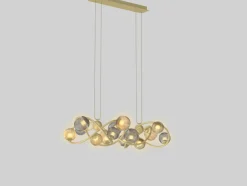 Sklep Kaja Złota lampa wisząca z ryflowanymi kloszami WF 7015-1404 METZ | Kaja Cheap