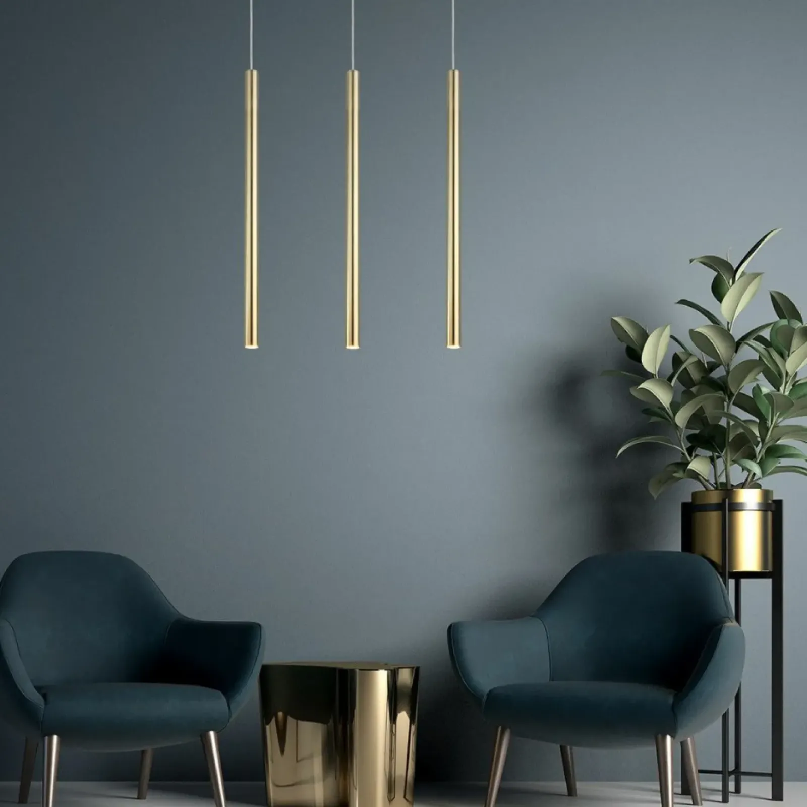 Sklep Kaja Złota lampa wisząca z tubami, nad stół LP-894/3L GD LUNGO | Kaja Cheap