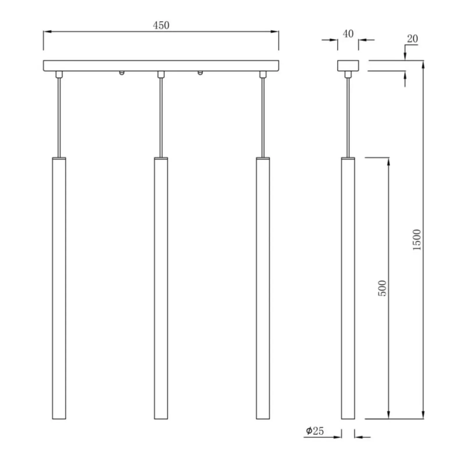 Sklep Kaja Złota lampa wisząca z tubami, nad stół LP-894/3L GD LUNGO | Kaja Cheap