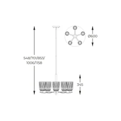 Sklep Kaja Złota lampa z kryształowymi kloszami P0590-05B-V7AC TAZZA | Kaja Best Sale