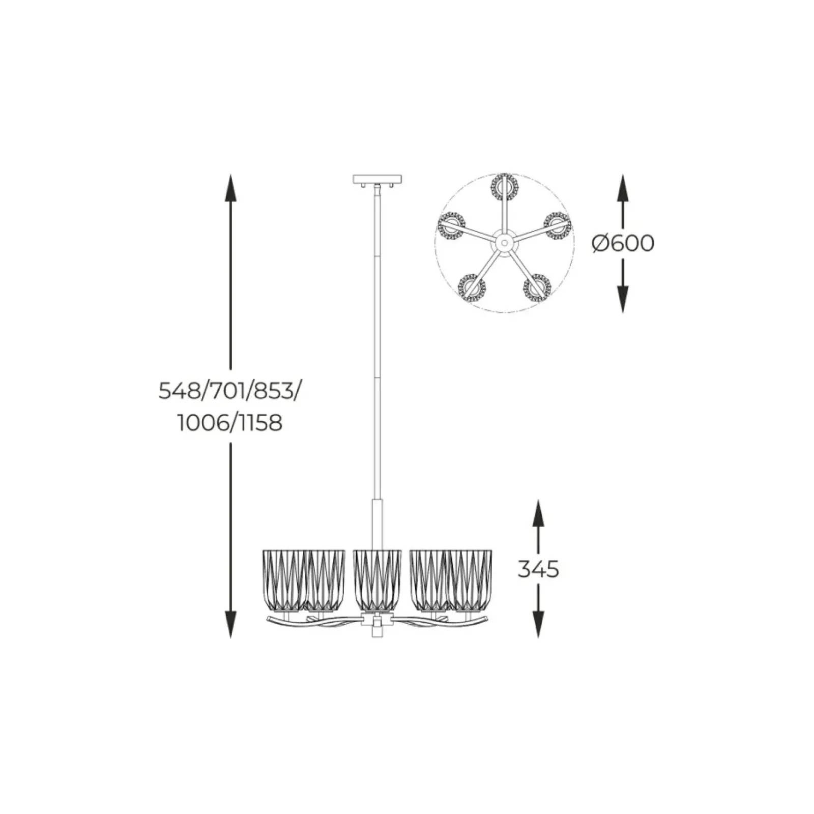 Sklep Kaja Złota lampa z kryształowymi kloszami P0590-05B-V7AC TAZZA | Kaja Best Sale
