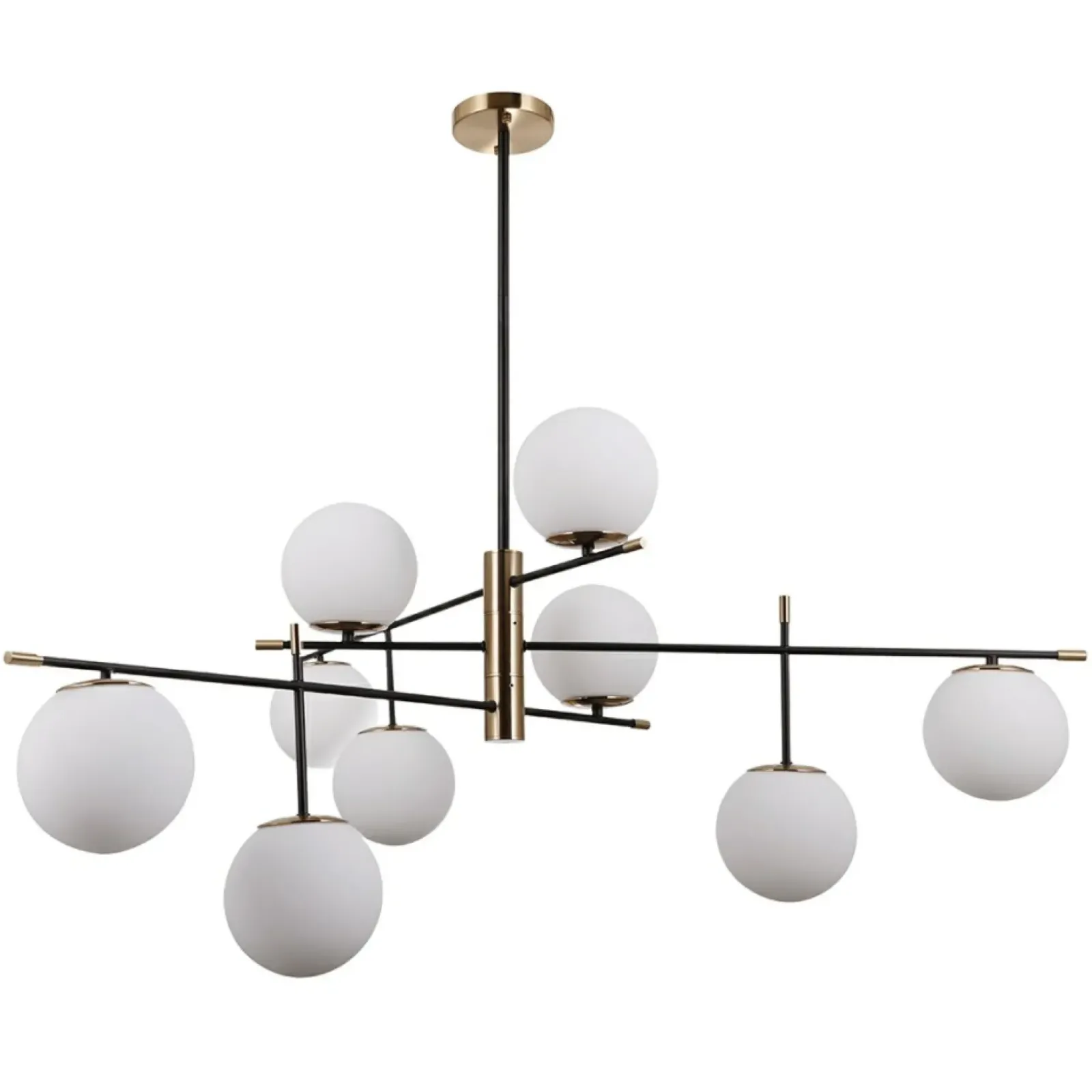 Sklep Kaja Złota lampa z okrągłymi kloszami PND-43660-9 STELIA | Kaja Oświetlenie Fashion
